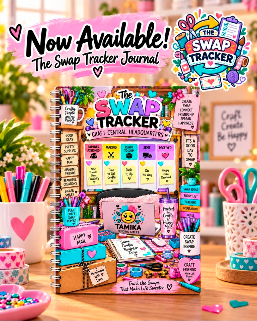 The Swap Tracker Journal – Digital Download | Happy Mail & Craft Swap Organizer