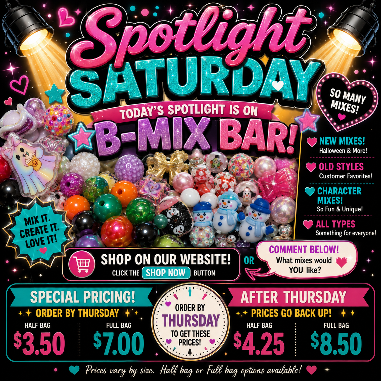 Bead Mixes featured on spotlight Saturday Aug 29, 2026