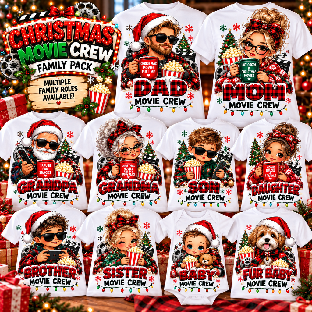 🎄 Christmas Family Fun Packs | Mix & Match Holiday T-Shirts or DTF Transfers | Custom Family Matching Shirts