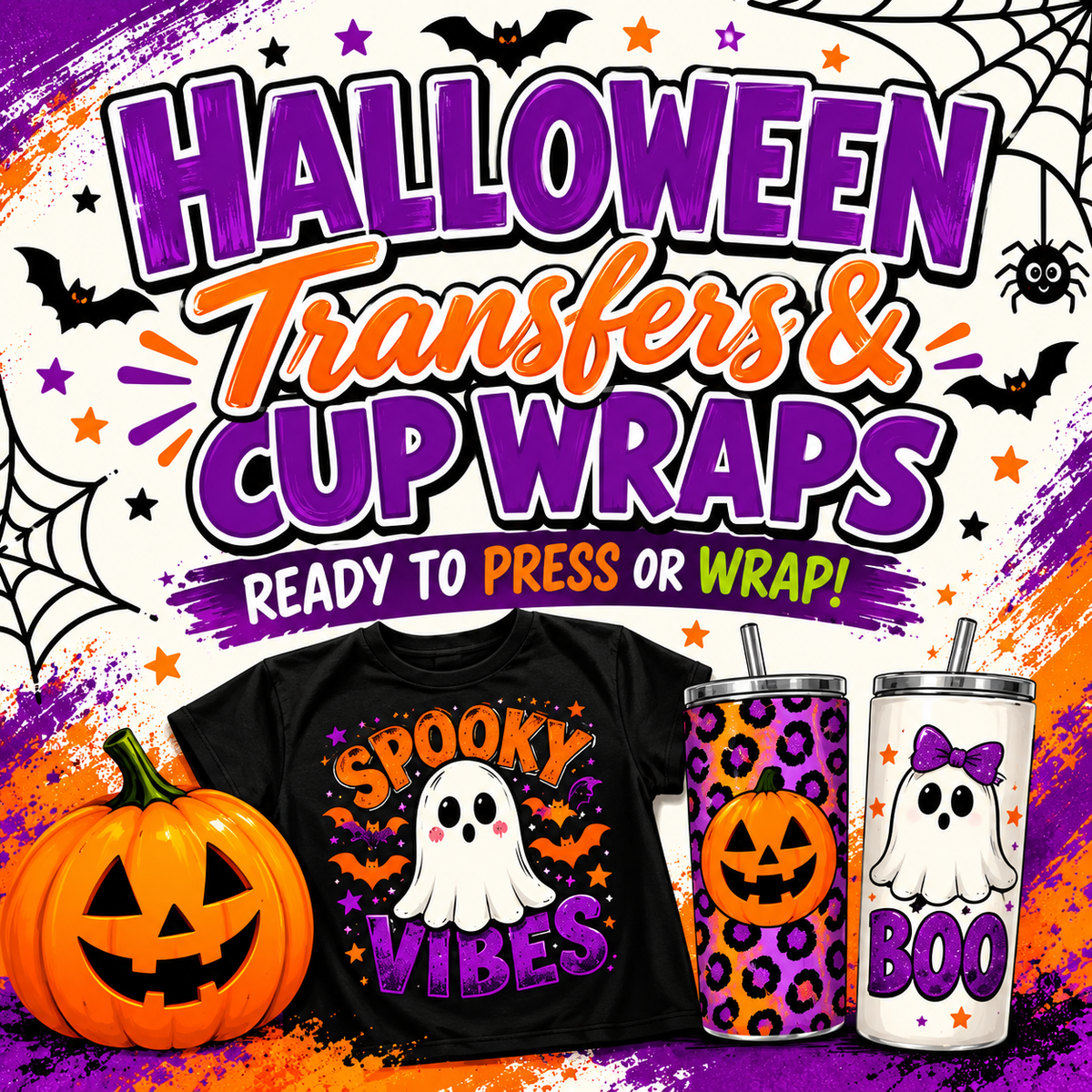 Heat Transfer and Cup wraps– Halloween Edition |🎃