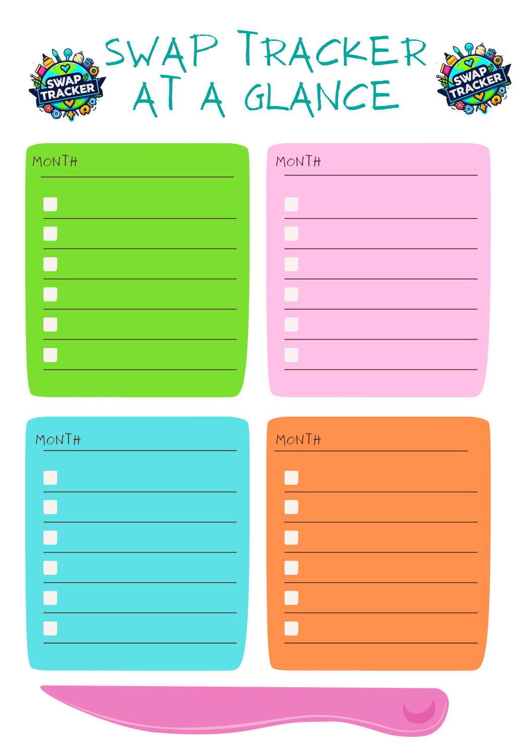 The Swap Tracker Journal – Digital Download | Happy Mail & Craft Swap Organizer