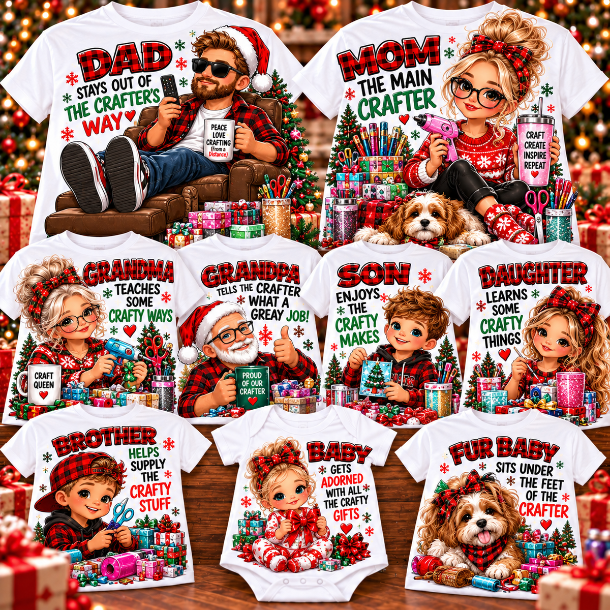 🎄 Christmas Family Fun Packs | Mix & Match Holiday T-Shirts or DTF Transfers | Custom Family Matching Shirts