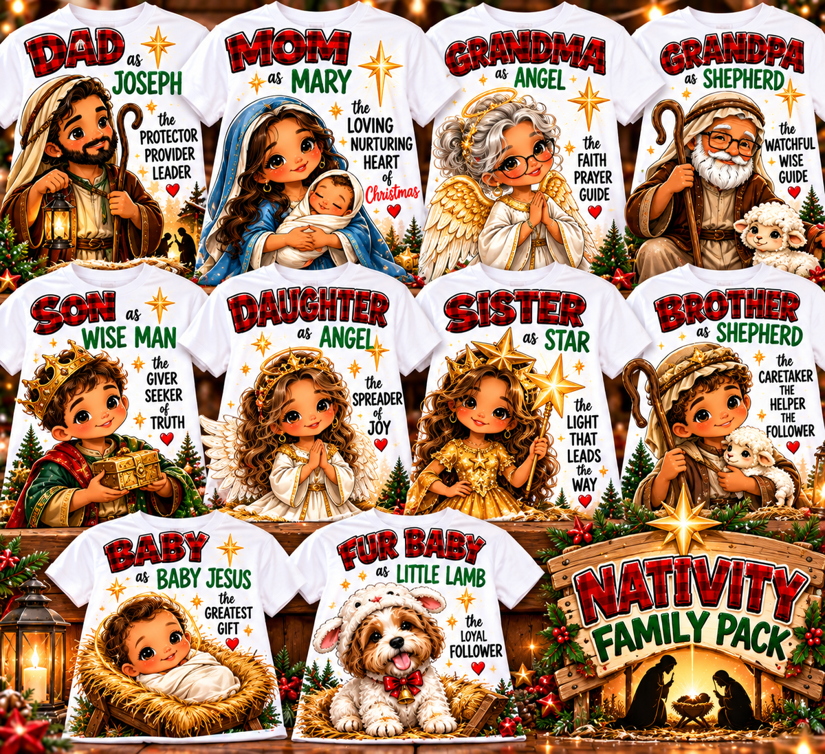 🎄 Christmas Family Fun Packs | Mix & Match Holiday T-Shirts or DTF Transfers | Custom Family Matching Shirts