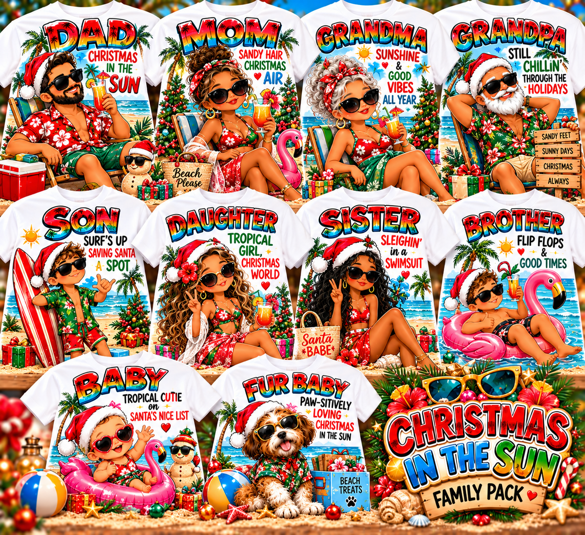 🎄 Christmas Family Fun Packs | Mix & Match Holiday T-Shirts or DTF Transfers | Custom Family Matching Shirts