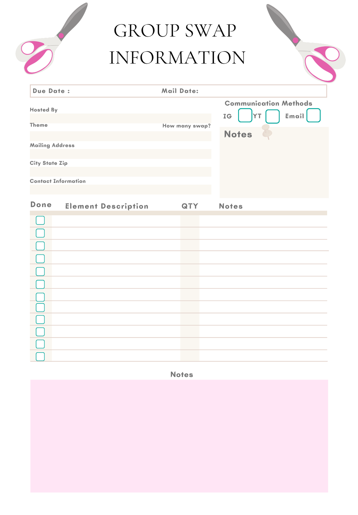The Swap Tracker Journal – Digital Download | Happy Mail & Craft Swap Organizer