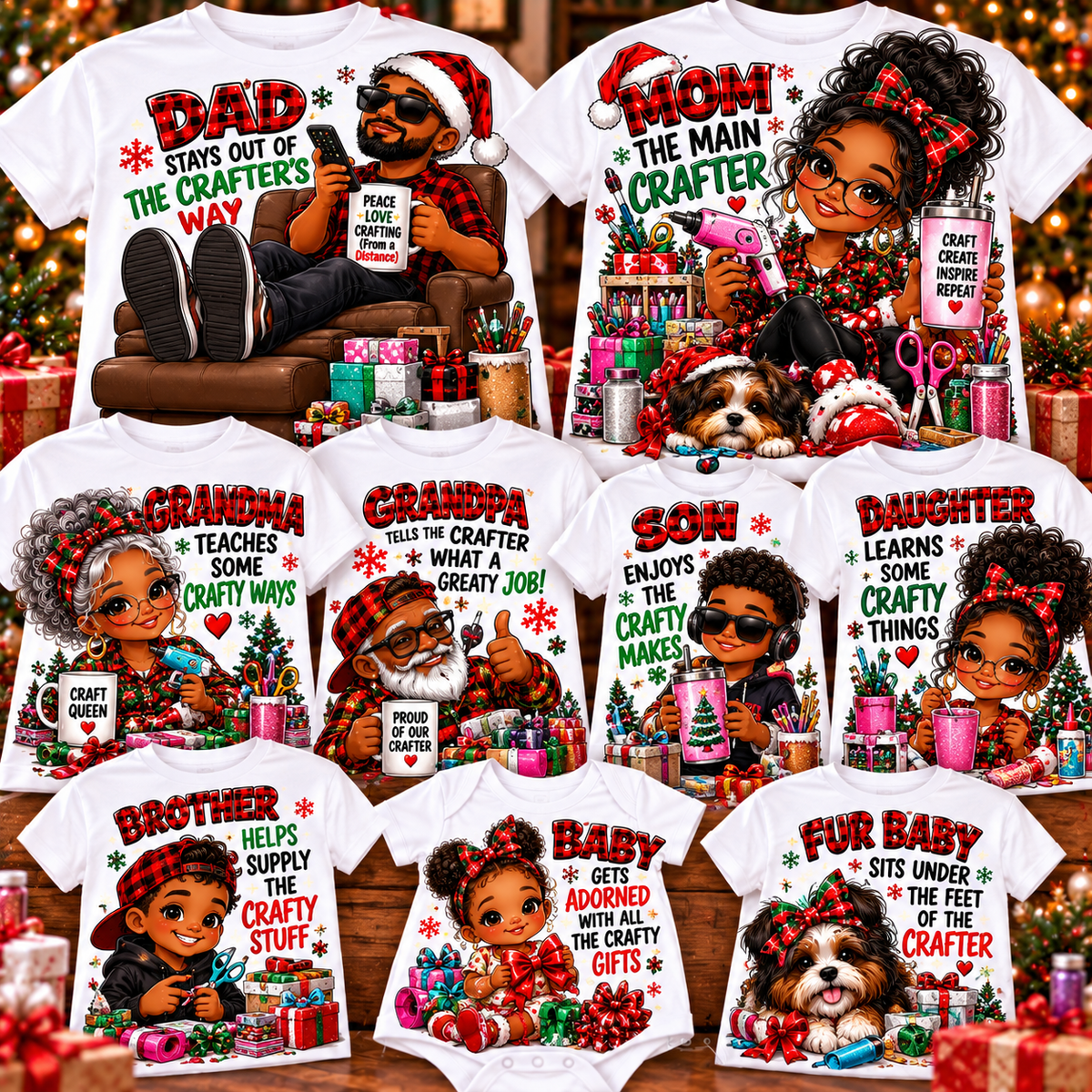 🎄 Christmas Family Fun Packs | Mix & Match Holiday T-Shirts or DTF Transfers | Custom Family Matching Shirts