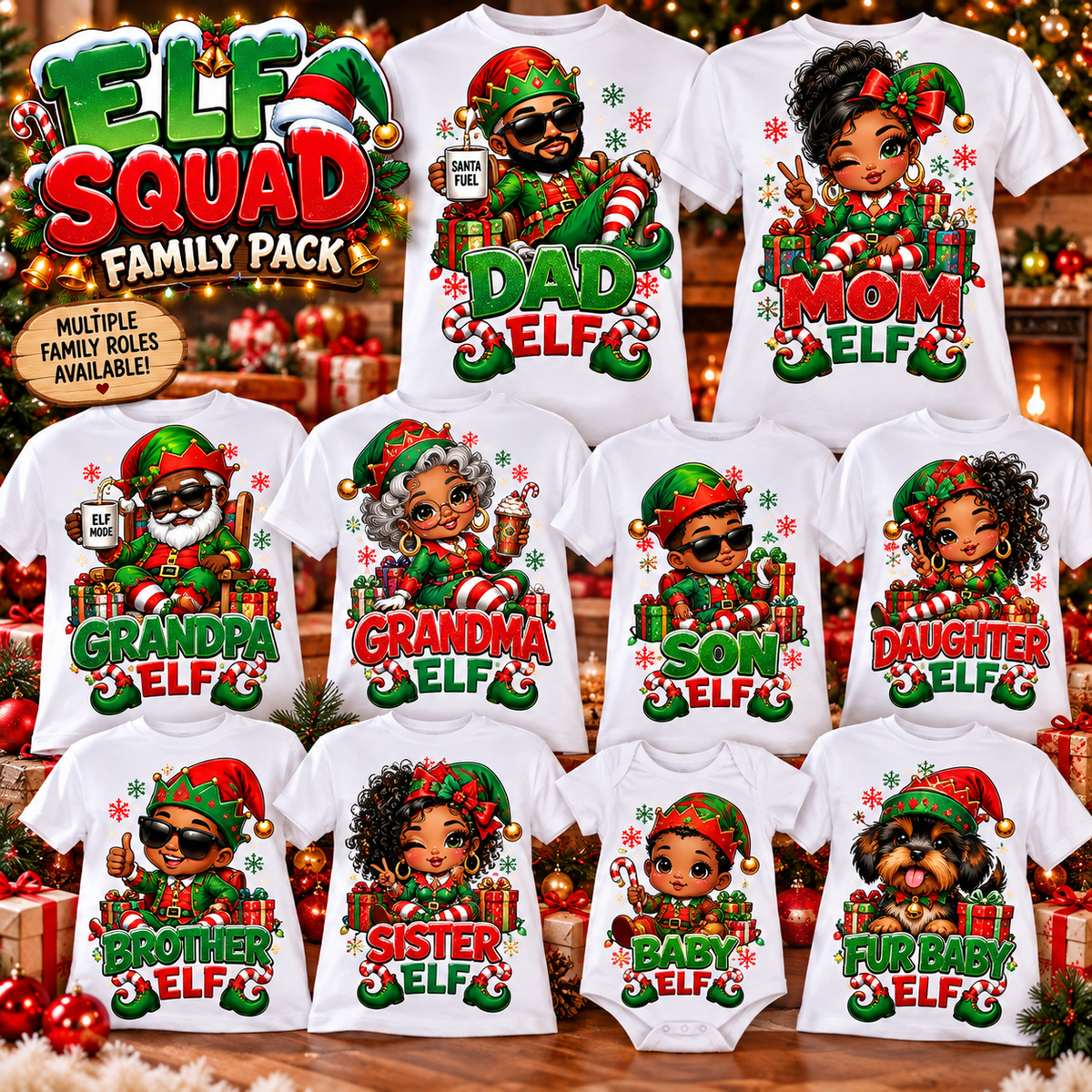 🎄 Christmas Family Fun Packs | Mix & Match Holiday T-Shirts or DTF Transfers | Custom Family Matching Shirts