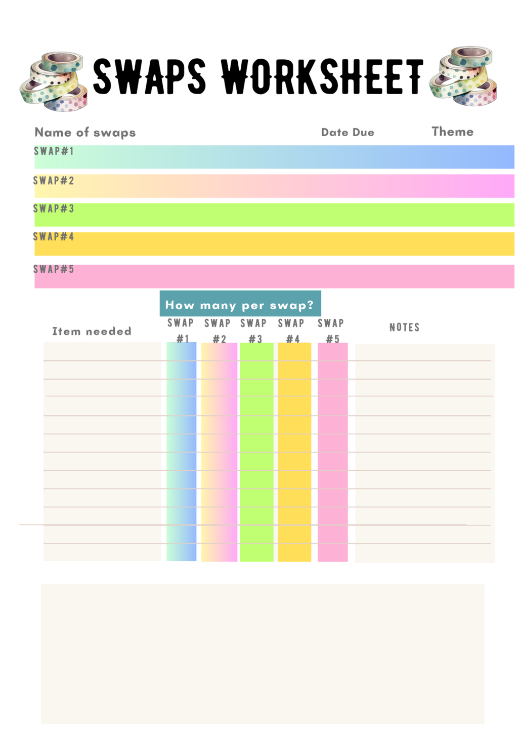 The Swap Tracker Journal – Digital Download | Happy Mail & Craft Swap Organizer
